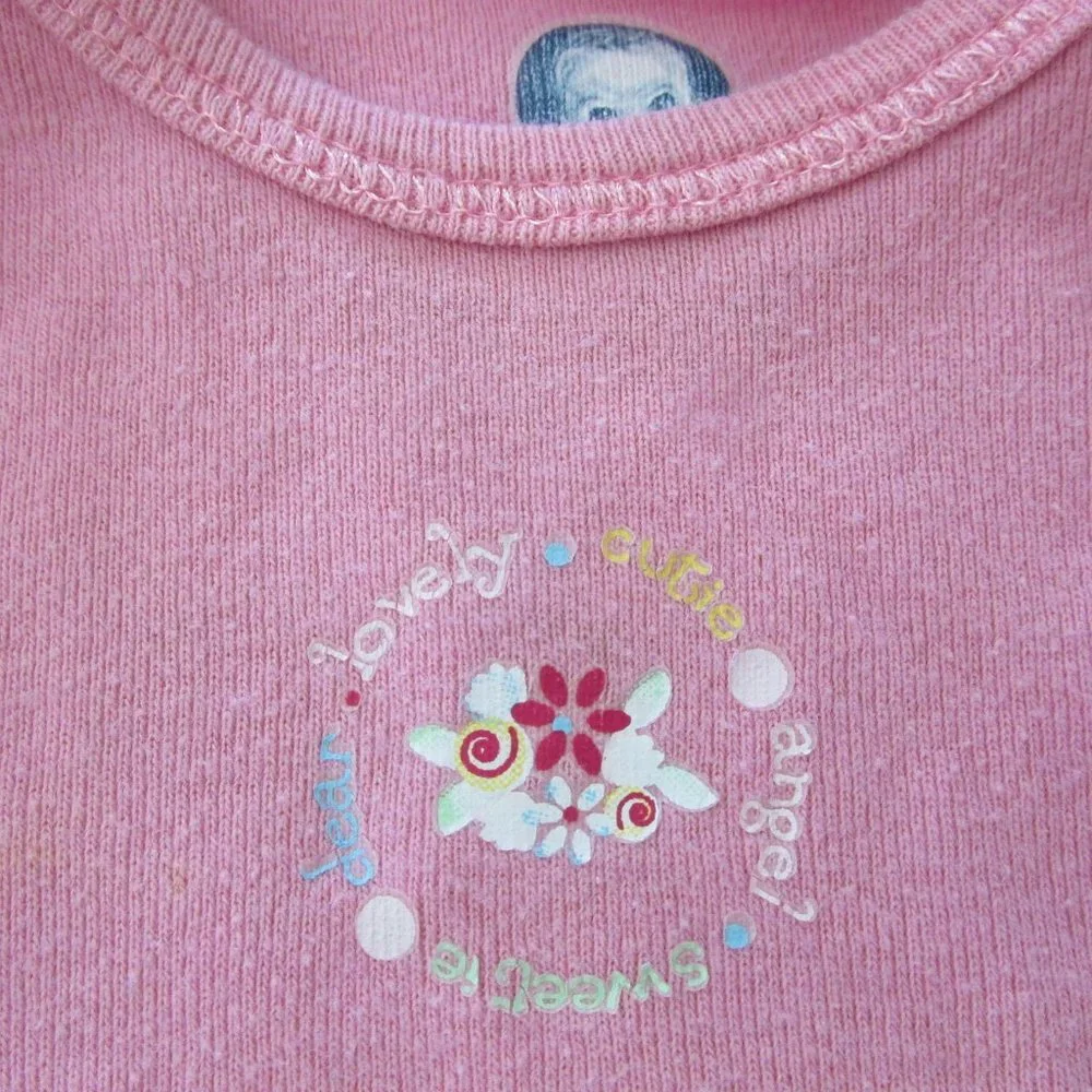 Gerber‎ One Piece Bodysuit Infant Girls Size 3-9M Pink Short Sleeve Floral Cutie